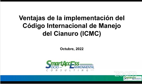 Webinar: Ventajas de la implementación del Código Internacional del manejo de cianuro.