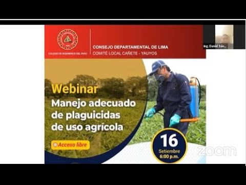 Webinar «MANEJO ADECUADO DE PLAGUICIDAS DE USO AGRÍCOLA»