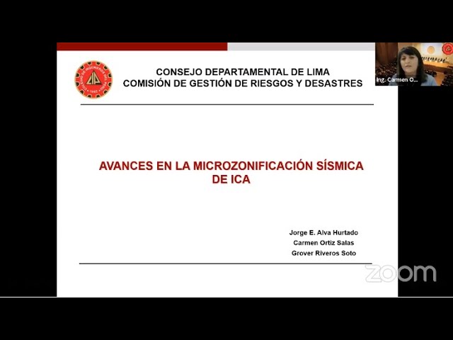 Conferencia: (En vivo) AVANCES EN LA MICROZONIFICACIÓN SÍSMICA EN ICA