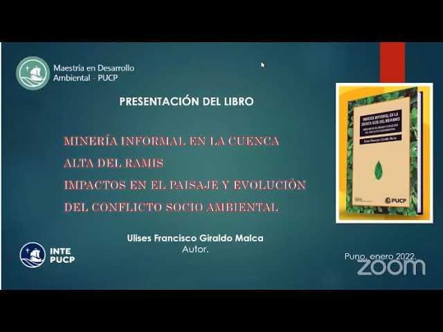 Presentación de libro «Minería informal en la cuenca alta del río Ramis: impactos en el paisaje y evolución del conflicto socioambiental»