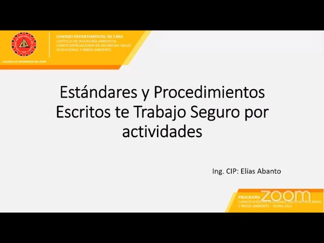 Estándares y procedimientos escrito del trabajo seguro por actividades