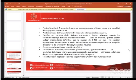 CONFERENCIA VIRTUAL: REGÍMENES TRIBUTARIOS DE LOS PERCEPTORES DE RENTAS DE TERCERA CATEGORÍA