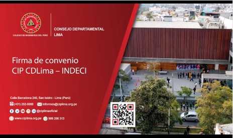 Convenio entre el CIP CDLima – INDECI
