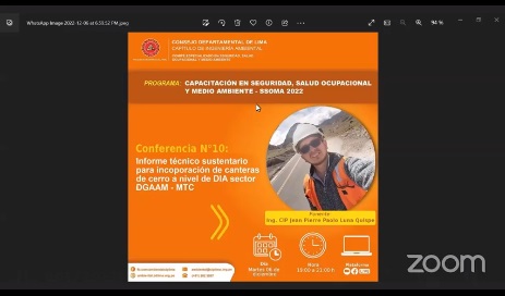 PROGRAMA DE CAPACITACIÓN EN SEGURIDAD, SALUD OCUPACIONAL Y MEDIO AMBIENTE – SSOMA 2022