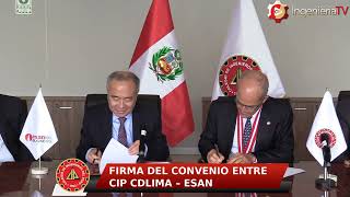 Firma de convenio interinstitucional CIP CD Lima y ESAN.