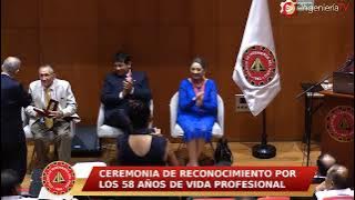 Ceremonia de reconocimiento 58 años de vida profesional. Ing. CIP Víctor Ortega Polo