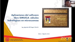 Aplicaciones del software libre simucla: Cálculos hidrológicos en microcuencas