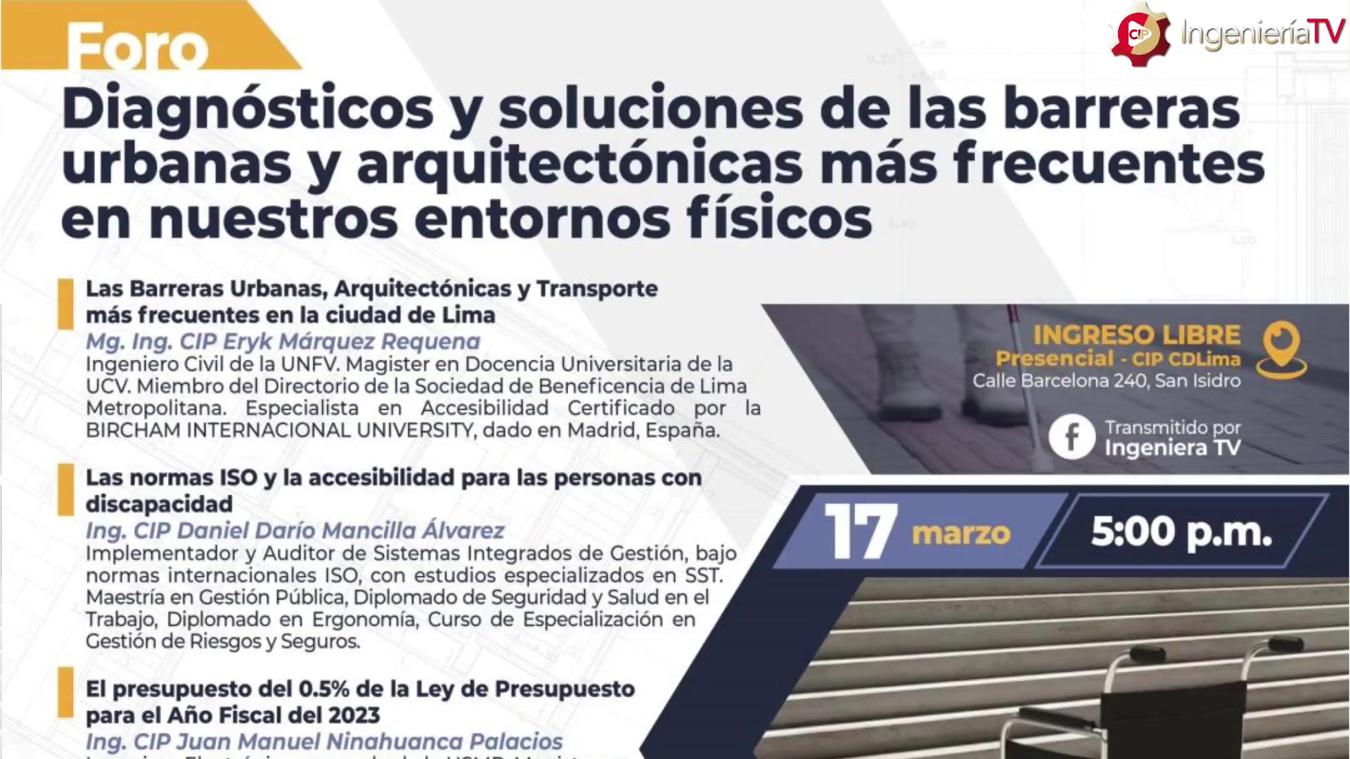 Diagnósticos y soluciones de las barreras urbanas y arquitectónicas más frecuentes en nuestros entornos físicos