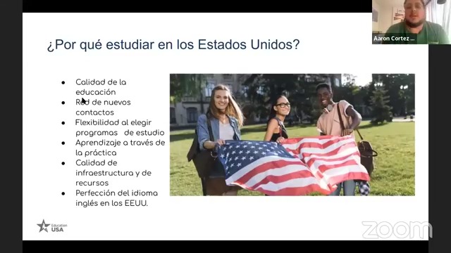 Charla sobre oportunidades y becas de estudio en los Estados Unidos