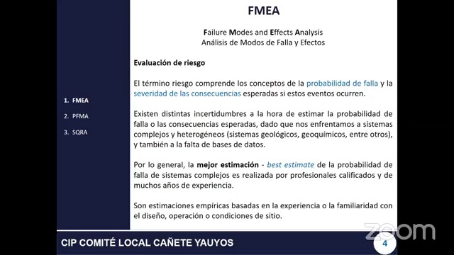 Metodologías de Análisis de Riesgo en Ingeniería Geotécnica Orientada a Depósitos de Relave: FMEA, PFMA y SQRA