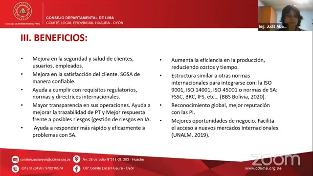Implementación del Sistema de Gestión de Inocuidad alimentaria 22000:2018