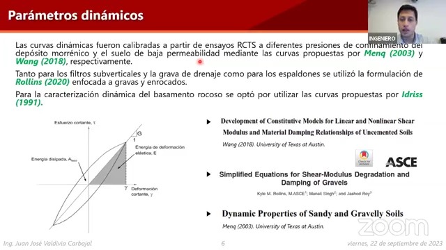 Análisis dinámico de una presa de enrocado